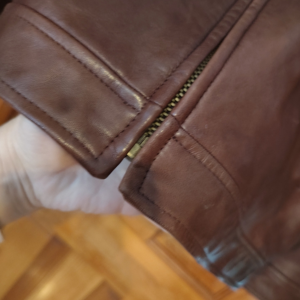Polo by Ralph Lauren Large Brown Leather Jacket L - Picture 8 of 9